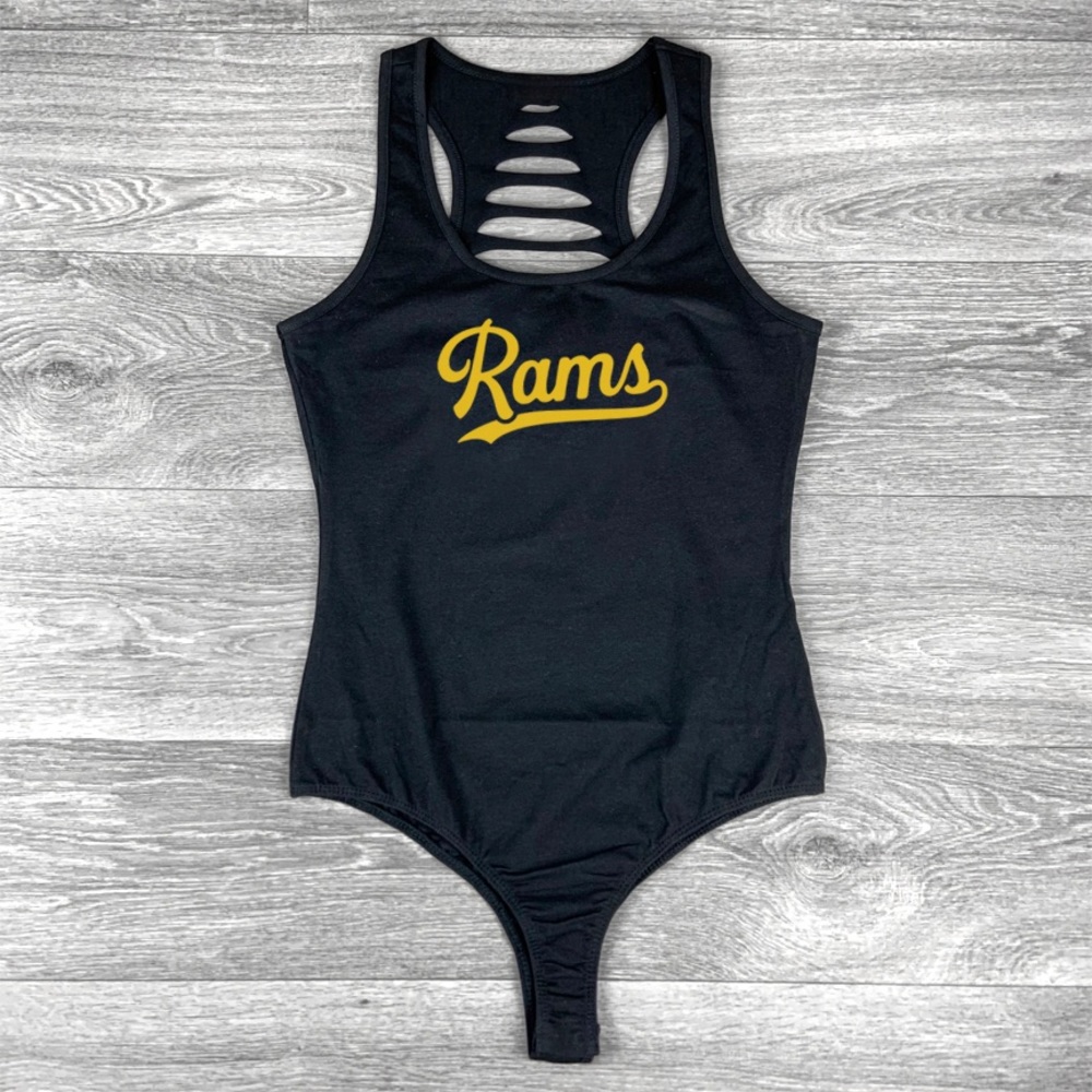 Black GO Rams Team Bodysuit, Rams Shirt GF/Mom/Mother gift